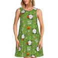 thumbnail image 1 of KLL Halloween Monster Gnome Pattern Womens Summer Dresses 2025,Loose Round Neck Sleeveless Sundresses Tank Dresses with Pockets, 1 of 7