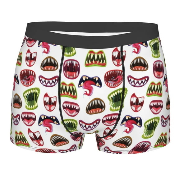 KLL Halloween Mouth Men's Cotton Boxer Briefs Underwear-Large