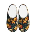 thumbnail image 1 of KLL Halloween Skull Pattern Adult Unisex Cozy Slippers,Fuzzy Slip-on Slippers TPR Sole Slippers Comfort Plush Home Footwear for Indoor & Outdoor-11, 1 of 7