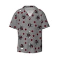 thumbnail image 1 of KLL Halloween Spider Print Men's Shirt Short Sleeve Button Down Summer Cuba Beach Shirts- XX-Large, 1 of 7