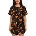 thumbnail image 1 of KLL Halloween With Pumpkins Print Pajama Set for Women Short Sleeve Sleepwear Pjs Soft 2 Piece Lounge Sleepwear Sets-XX-Large, 1 of 6