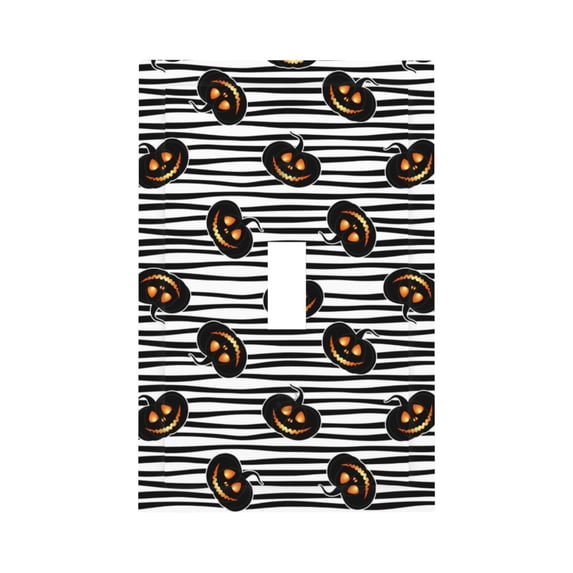 KLL Haloween Pumpkins Pattern Electrical Outlet Covers, 3" x 5" 1 Pack Electric Receptacle Plug Covers for Decorator Receptacle Outlet & Switch-Style T