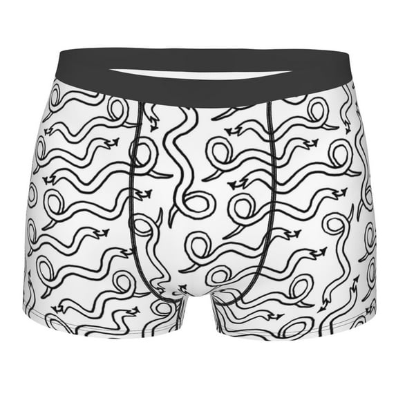 KLL Hand Drawn Snake Men's Cotton Boxer Briefs Underwear-Small