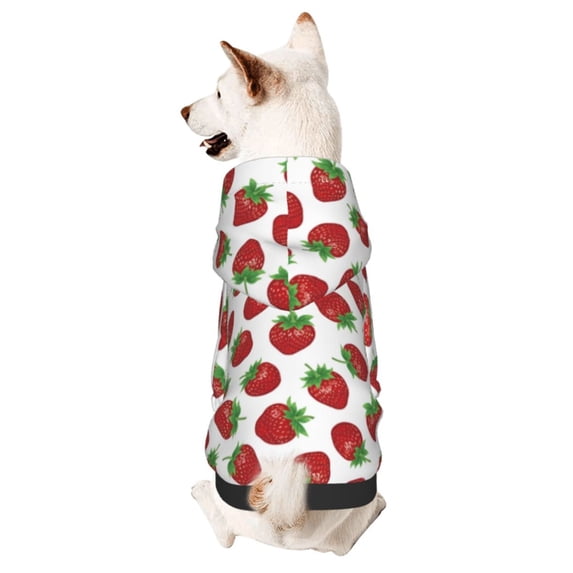KLL Hand Drawn Strawberry for Basic Dog Hoodie - Pet Hoodie Sweater with Leash Hole - Cute Dog Sweatshirt - Pet Clothes Hooded Sweatshirt for Dog & Cat -X-Large