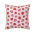 thumbnail image 1 of KLL Hand Drawn Strawberry Decorative Throw Pillow Covers Velvet Soft for Couch Sofa Bedroom Living Room Outdoor (No pillow core)- 20"x20", 1 of 5