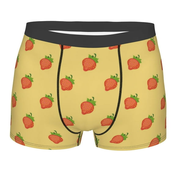 KLL Hand Drawn Strawberry Men's Cotton Boxer Briefs Underwear-Medium