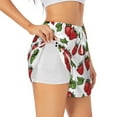 thumbnail image 1 of KLL Hand Drawn Strawberry Pattern Shorts Women,Athletic Shorts High Waisted Running Shorts Pocket Sporty Short Gym Elastic Workout Shorts-Large, 1 of 7