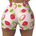 thumbnail image 1 of KLL Hand Drawn Strawberry Pattern Workout Shorts for Women Scrunch Short Gym Yoga Running Sport Active Exercise Fitness Shorts, 1 of 8
