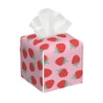 thumbnail image 1 of KLL Hand Drawn Strawberry Print Tissue Box Cover,Leather Tissue Holder Square Facial Tissue Case Facial Paper Organizer Dispenser for Bathroom, Vanity Countertop, 1 of 7