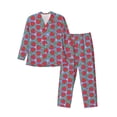 thumbnail image 1 of KLL Hand Drawn Strawberry Sleepwear Mens Flannel Pajamas,Long Cotton Pj Set, 1 of 7