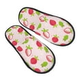 thumbnail image 1 of KLL Hand Drawn Strawberry Slippers for Women Men House Slip on Indoor Outdoor Bedroom Furry Fleece Lined Ladies Comfy Anti-Skid Rubber Hard Sole-Large, 1 of 8