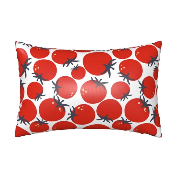 KLL Hand Drawn Tomatoes Pattern Silk Pillowcase for Hair and Skin Standard Size 20"X 30" Soft Breathable Pillow Covers for Sleeping