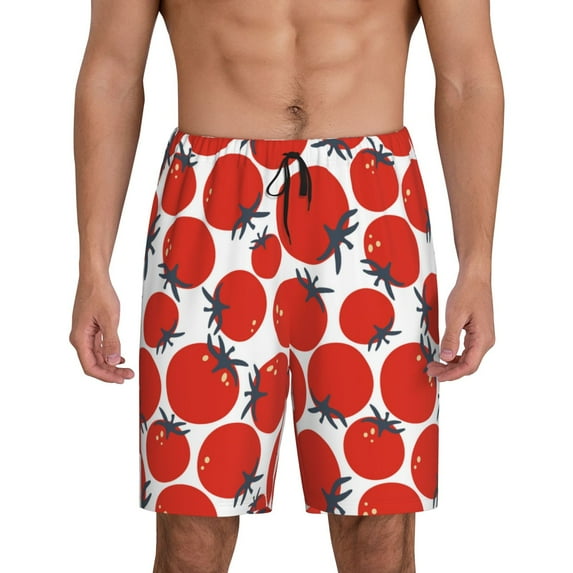 KLL Hand Drawn Tomatoes for Men's 1-Pack Shorts,Sleep Pajama Shorts for Men Soft Pj Shorts Men's Pajama Bottoms Sleepwear -XX-Large