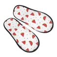 thumbnail image 1 of KLL Hand Drawn Watermelon Slippers for Women Men House Slip on Indoor Outdoor Bedroom Furry Fleece Lined Ladies Comfy Anti-Skid Rubber Hard Sole-Medium, 1 of 8