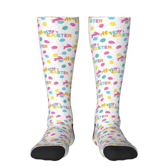KLL Happy Easter Print Cool Socks Men's Women's Crew Socks Funny Crazy Novelty Stockings
