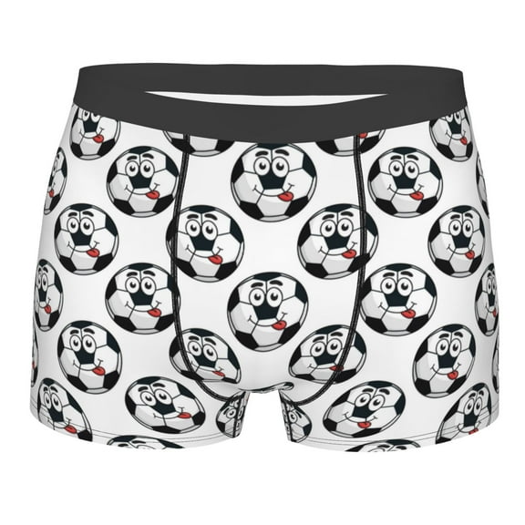 KLL Happy Football Men's Cotton Boxer Briefs Underwear-Small