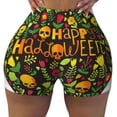 thumbnail image 1 of KLL Happy Halloween Floral Pattern Workout Shorts for Women Scrunch Short Gym Yoga Running Sport Active Exercise Fitness Shorts, 1 of 5