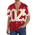 thumbnail image 1 of KLL Happy New 2025 Year Print Men's Shirt Short Sleeve Button Down Summer Cuba Beach Shirts- X-Large, 1 of 5