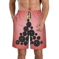 thumbnail image 1 of KLL Happy New Year3 Men's Casual Summer Beach Shorts Hawaiian Shorts with Pockets-X-Large, 1 of 5