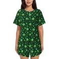 thumbnail image 1 of KLL Happy St. Patrick's Day Print Pajama Set for Women Short Sleeve Sleepwear Pjs Soft 2 Piece Lounge Sleepwear Sets-4X-Large, 1 of 6
