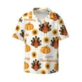 thumbnail image 1 of KLL Happy Thanksgiving Day Print Men's Shirt Short Sleeve Button Down Summer Cuba Beach Shirts- X-Large, 1 of 7