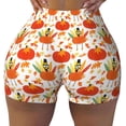 thumbnail image 1 of KLL Happy Thanksgiving Day1 Pattern Workout Shorts for Women Scrunch Short Gym Yoga Running Sport Active Exercise Fitness Shorts, 1 of 5