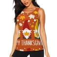 thumbnail image 1 of KLL Happy Thanksgiving Three Gnomes Print Womens Tank Top Sleeveless Workout Tops Athletic Running Shirts Yoga Gym Clothes-Medium, 1 of 7