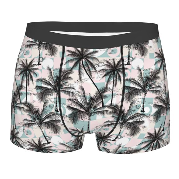 KLL Hawaii Palms Men's Cotton Boxer Briefs Underwear-Medium