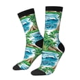 thumbnail image 1 of KLL Hawaii Palms Print Cool Socks Men's Women's Crew Socks Funny Crazy Novelty Stockings, 1 of 6