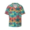 thumbnail image 1 of KLL Hawaii Palms Print Men's Shirt Short Sleeve Button Down Summer Cuba Beach Shirts- 3X-Large, 1 of 7