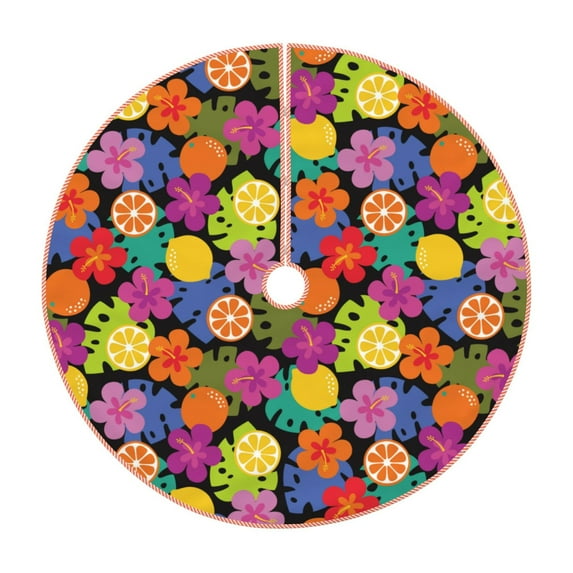KLL Hawaiian Style Christmas Tree Skirt 48" ,Party Decorations Farmhouse for Christmas Decorations Holiday Party