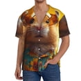 thumbnail image 1 of KLL Hawaiian Style Guinea Pig Print Men's Shirt Short Sleeve Button Down Summer Cuba Beach Shirts- 4X-Large, 1 of 5