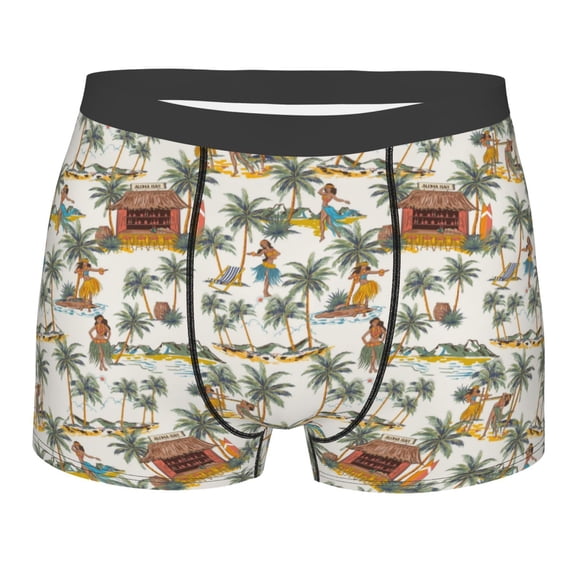 KLL Hawaiian Style Men's Cotton Boxer Briefs Underwear-X-Large