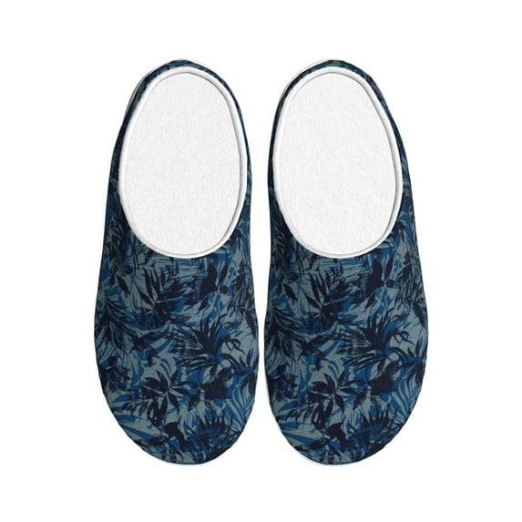 KLL Hawaiian Style Pattern Adult Unisex Cozy Slippers,Fuzzy Slip-on Slippers TPR Sole Slippers Comfort Plush Home Footwear for Indoor & Outdoor-39/40