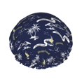 thumbnail image 1 of KLL Hawaiian Style Pattern Shower Cap & Bath Cap for Women,Reversible Oversized Waterproof Shower Caps for all Hair Lengths,Elastic Reusable Bathing Hair Cap, 1 of 6