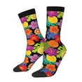 thumbnail image 1 of KLL Hawaiian Style Print Cool Socks Men's Women's Crew Socks Funny Crazy Novelty Stockings, 1 of 6