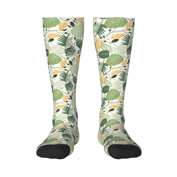 KLL Hawaiian Style Print Cool Socks Men's Women's Crew Socks Funny Crazy Novelty Stockings