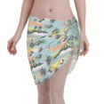 thumbnail image 1 of KLL Hawaiian Style Print Women's Sarong Coverups Short Bathing Suit Wrap Skirt Beach Wrap Swimsuit Cover Ups, 1 of 6