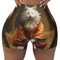 thumbnail image 1 of KLL Haystack Meditating Cat Pattern Workout Shorts for Women Scrunch Short Gym Yoga Running Sport Active Exercise Fitness Shorts, 1 of 5