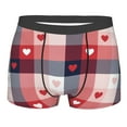 thumbnail image 1 of KLL Heart Plaid Men's Cotton Boxer Briefs Underwear-Medium, 1 of 8