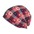 thumbnail image 1 of KLL Heart Plaid Winter Fall Beanie Knit Hats for Men & Women - Warm & Soft Stylish Toboggan Caps for Cold Weather, 1 of 6