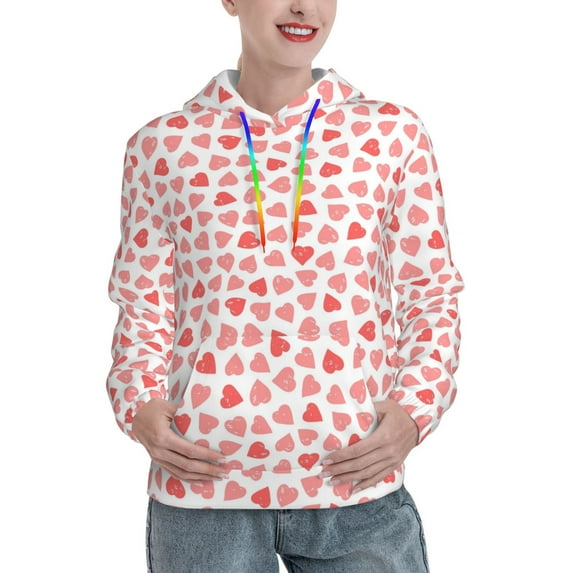 KLL Hearts for Womens Pullover Hoodie with Pocket Hooded Long Sleeve Shirts Sweatshirt for Women-X-Large