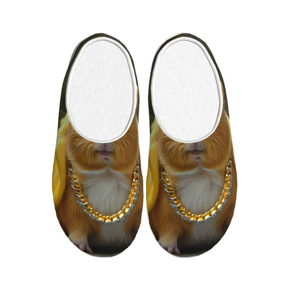 KLL Heavy Metal Style Guinea Pig Pattern Adult Unisex Cozy Slippers,Fuzzy Slip-on Slippers TPR Sole Slippers Comfort Plush Home Footwear for Indoor & Outdoor-8