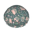 thumbnail image 1 of KLL Hedgehogs and Flowers Pattern Shower Cap & Bath Cap for Women,Reversible Oversized Waterproof Shower Caps for all Hair Lengths,Elastic Reusable Bathing Hair Cap, 1 of 7