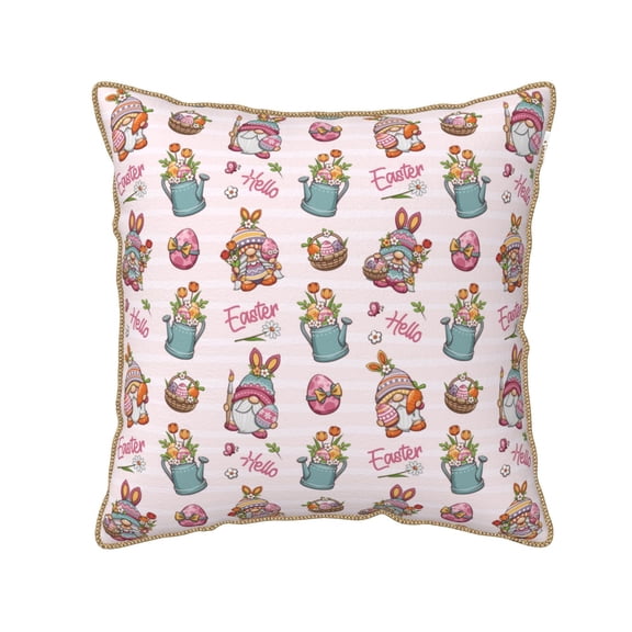 KLL Hello Easter Decorative Throw Pillow Covers Velvet Soft for Couch Sofa Bedroom Living Room Outdoor (No pillow core)-