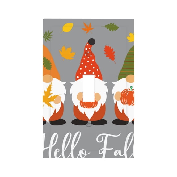 KLL Hello Fall Gnomes Pattern Electrical Outlet Covers, 3" x 5" 1 Pack Electric Receptacle Plug Covers for Decorator Receptacle Outlet & Switch-Style T