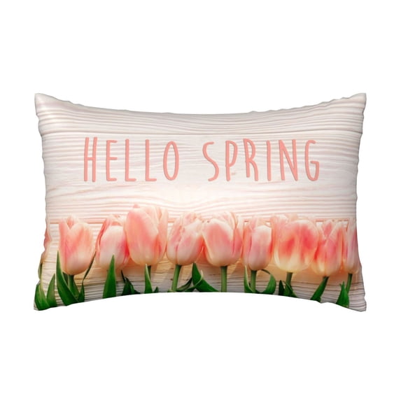 KLL Hello Spring Pattern Silk Pillowcase for Hair and Skin Standard Size 20"X 30" Soft Breathable Pillow Covers for Sleeping