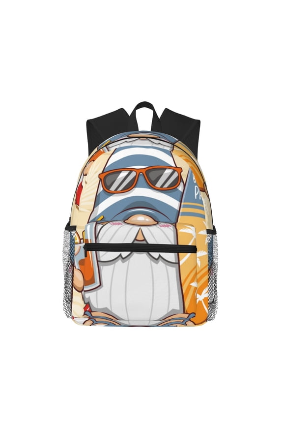 Hello Summer Cute Gnome Print Laptop Backpack,Lightweight Backpack for Women Men Travel Daypack Fit for Travel Hiking Weekend