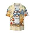 thumbnail image 1 of KLL Hello Summer Cute Gnome Print Men's Shirt Short Sleeve Button Down Summer Cuba Beach Shirts- 4X-Large, 1 of 7