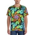 thumbnail image 1 of KLL Hippie Style for Men's Baseball Shirts,Short Sleeve Casual Shirts Button Down Shirt for Men Beach Summer Wedding Shirt-Small, 1 of 7